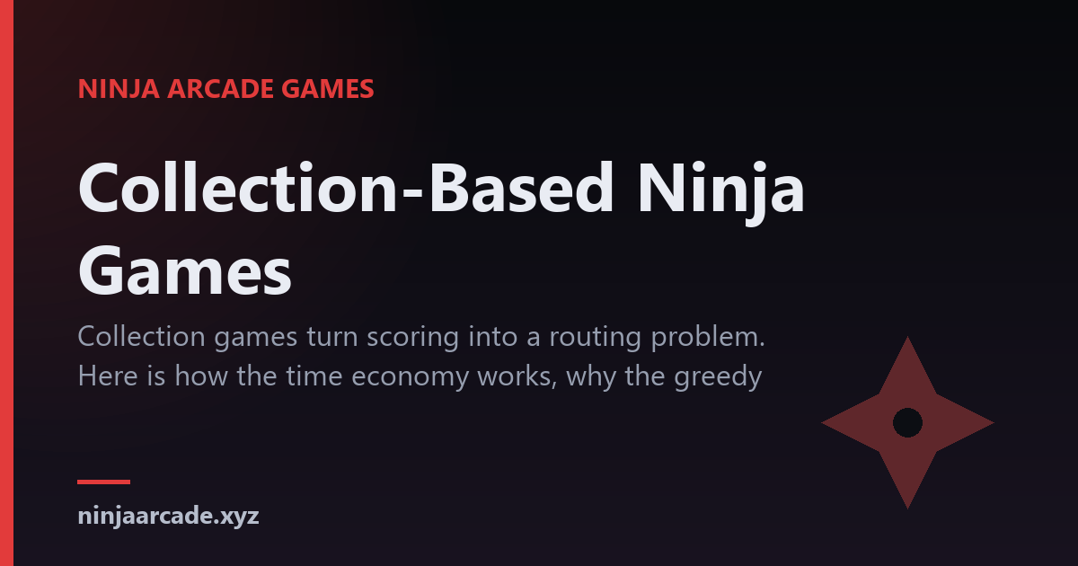 A ninja weaving through a field of coins toward a lantern