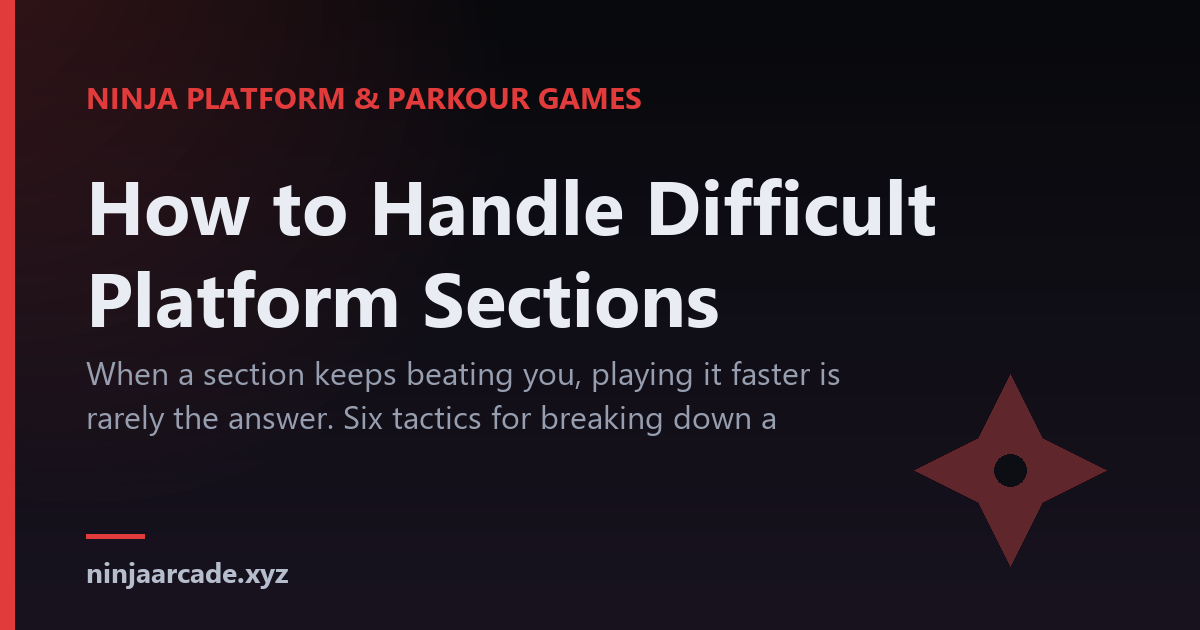 A ninja pausing before a difficult sequence of moving platforms
